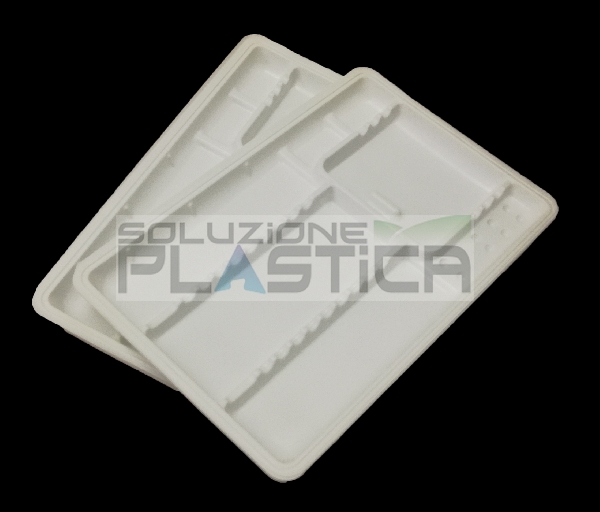 VASSOI MONOUSO IN PLASTICA PORTASTRUMENTI DENTALE ODONTOIATRIA FONDO ZIGRINATO - Pz 400